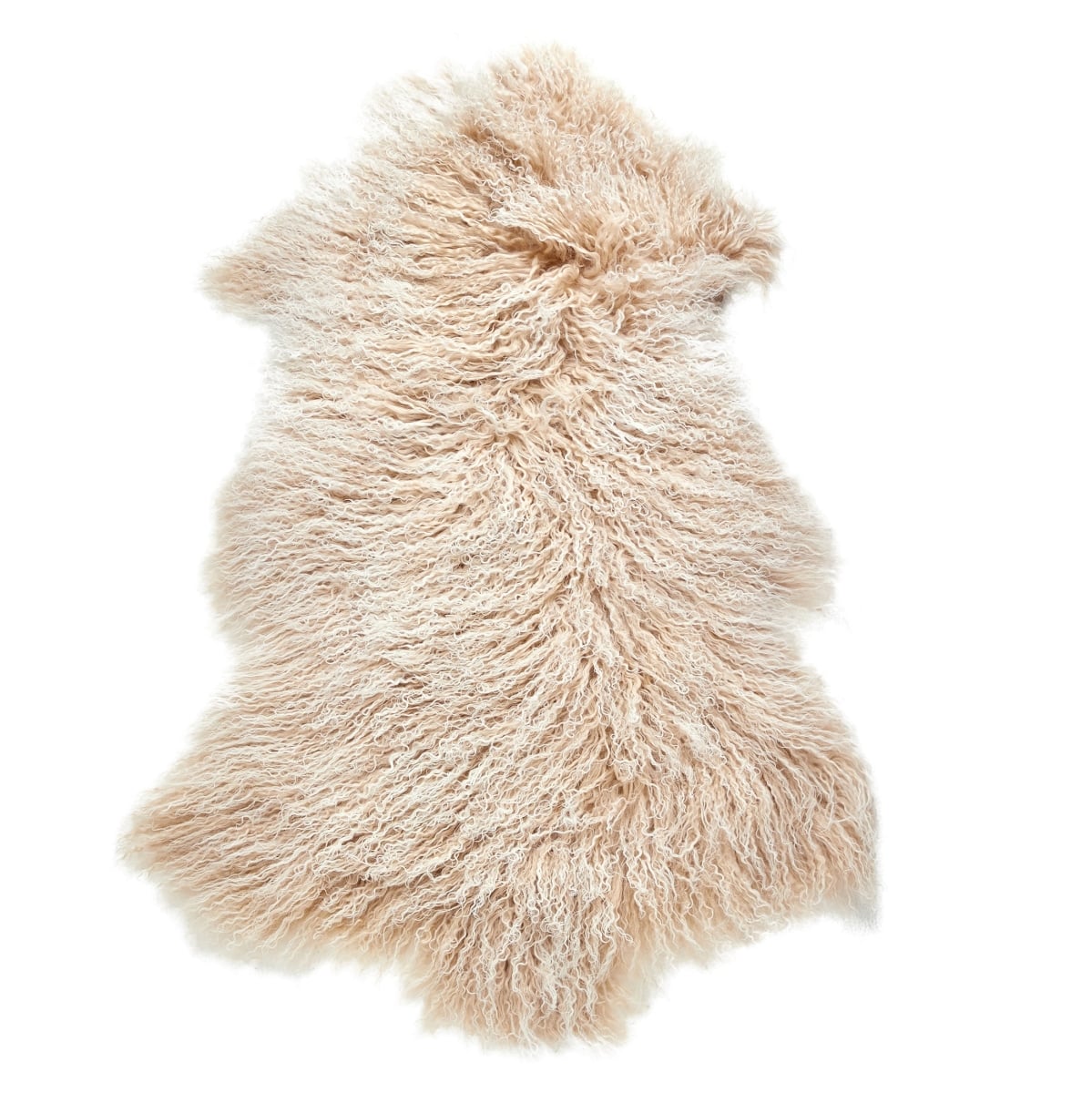 HU-MU2440YXTTBG Beige Two Tone Effect Mongolian Lamb Rug