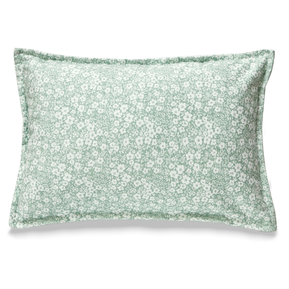 HU-LF1420EG02GROP Green And White Floral Print With Polyester Insert Pillow