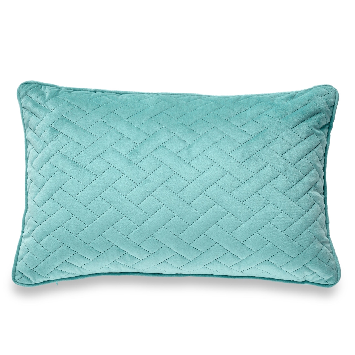 HU-LA1218JS02GROF Green Laser Embossed Chevron Pattern With Feather Down Insert Pillow