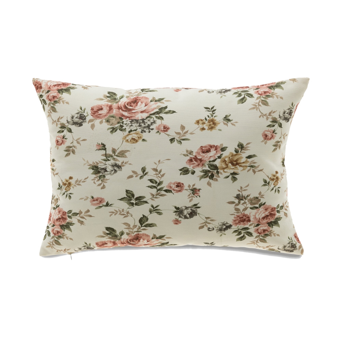 HU-FL1218JT12OP Rectangular Pink Roses On Ivory With Polyester Insert Pillow