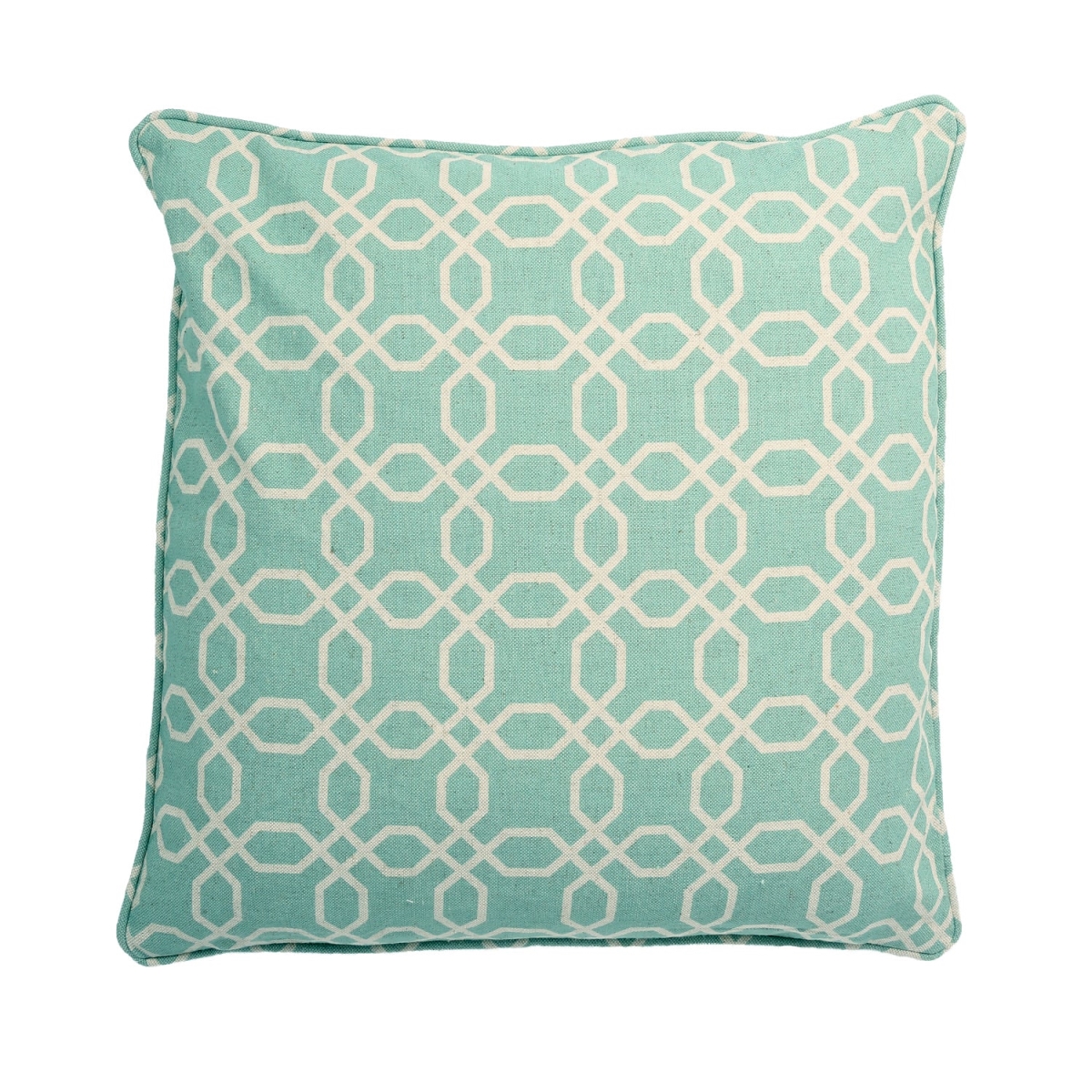 HU-LA1818SLH2OP Mint Green And White Pattern With Polyester Insert Pillow