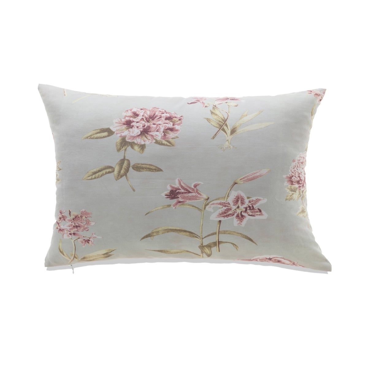 HU-FL1422JT16OP Pink Flowers On Light Blue Background With Polyester Insert Pillow