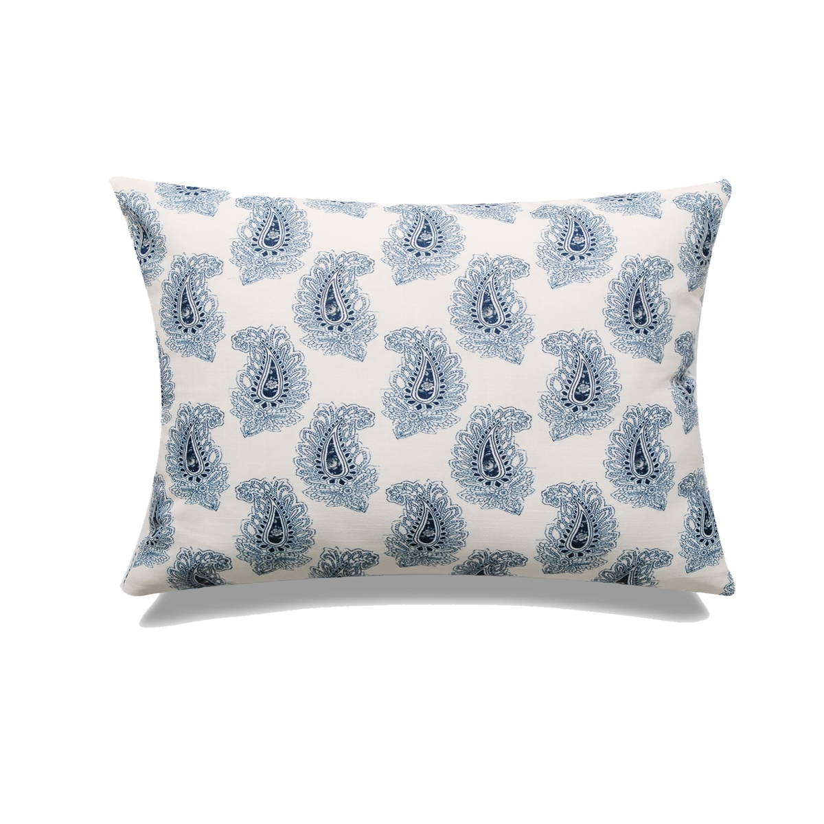 HU-MP1420JS12NVOP Navy Blue And White Paisley Print With Polyester Insert Pillow