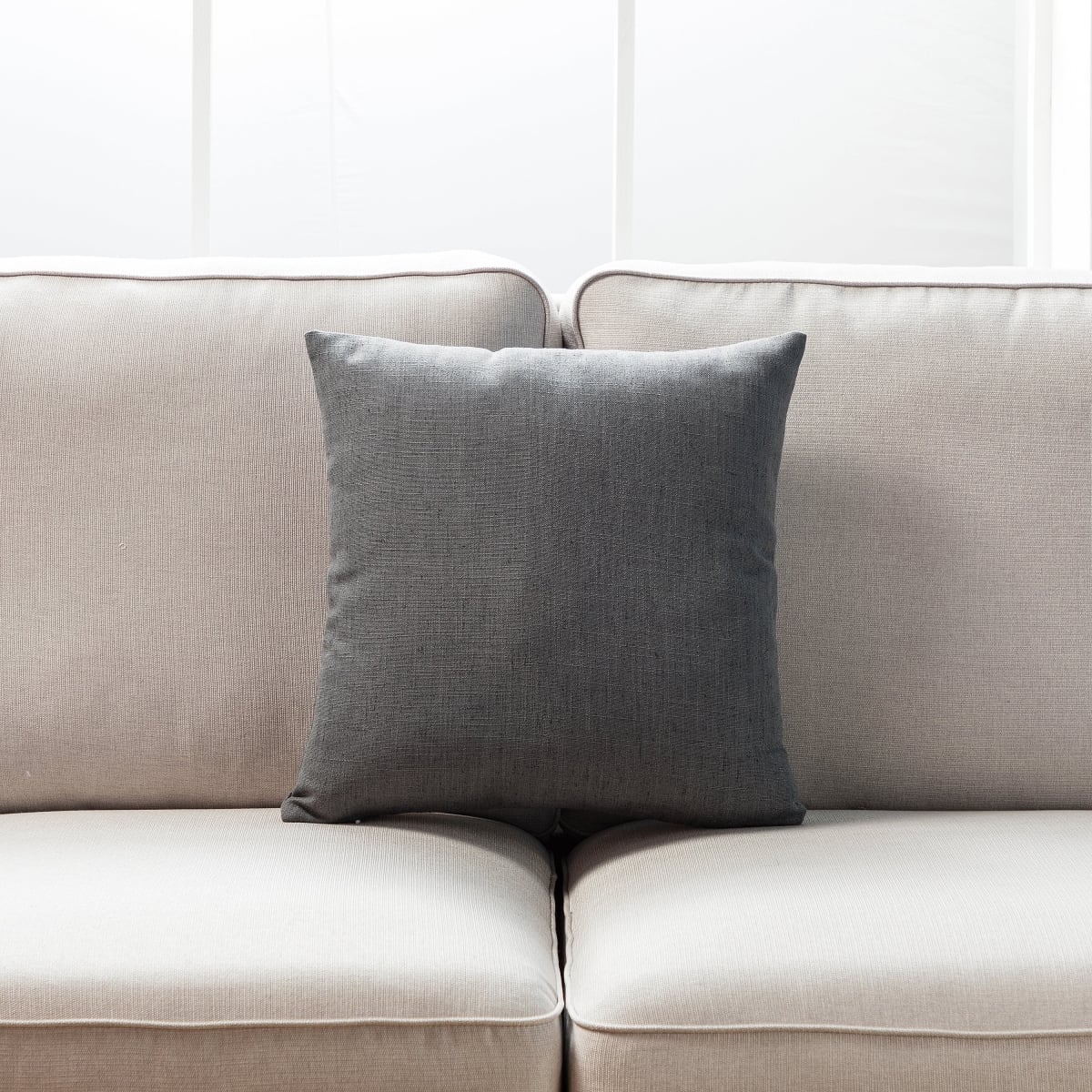HU-SS1818KS32OF Marble Gray Linen Blend With Feather Down Insert Pillow