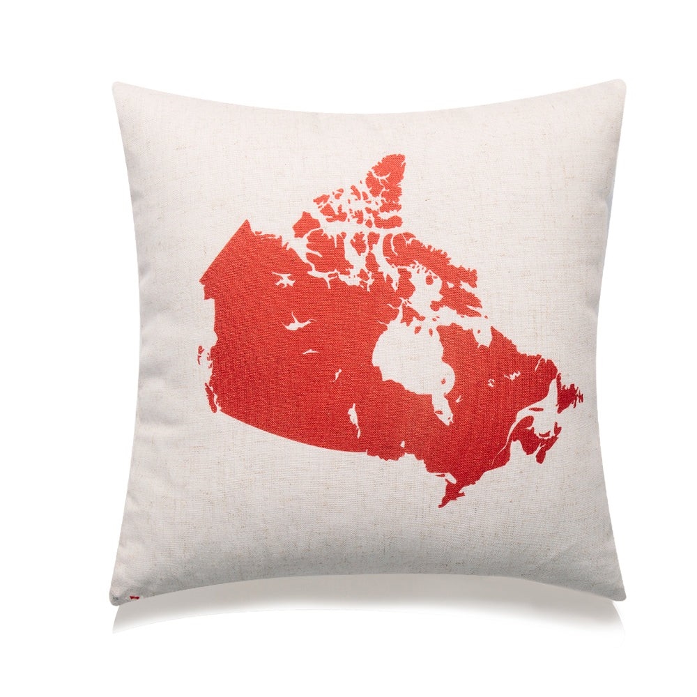 HU-OC1818IC05OP Map Of Canada With Polyester Insert Pillow