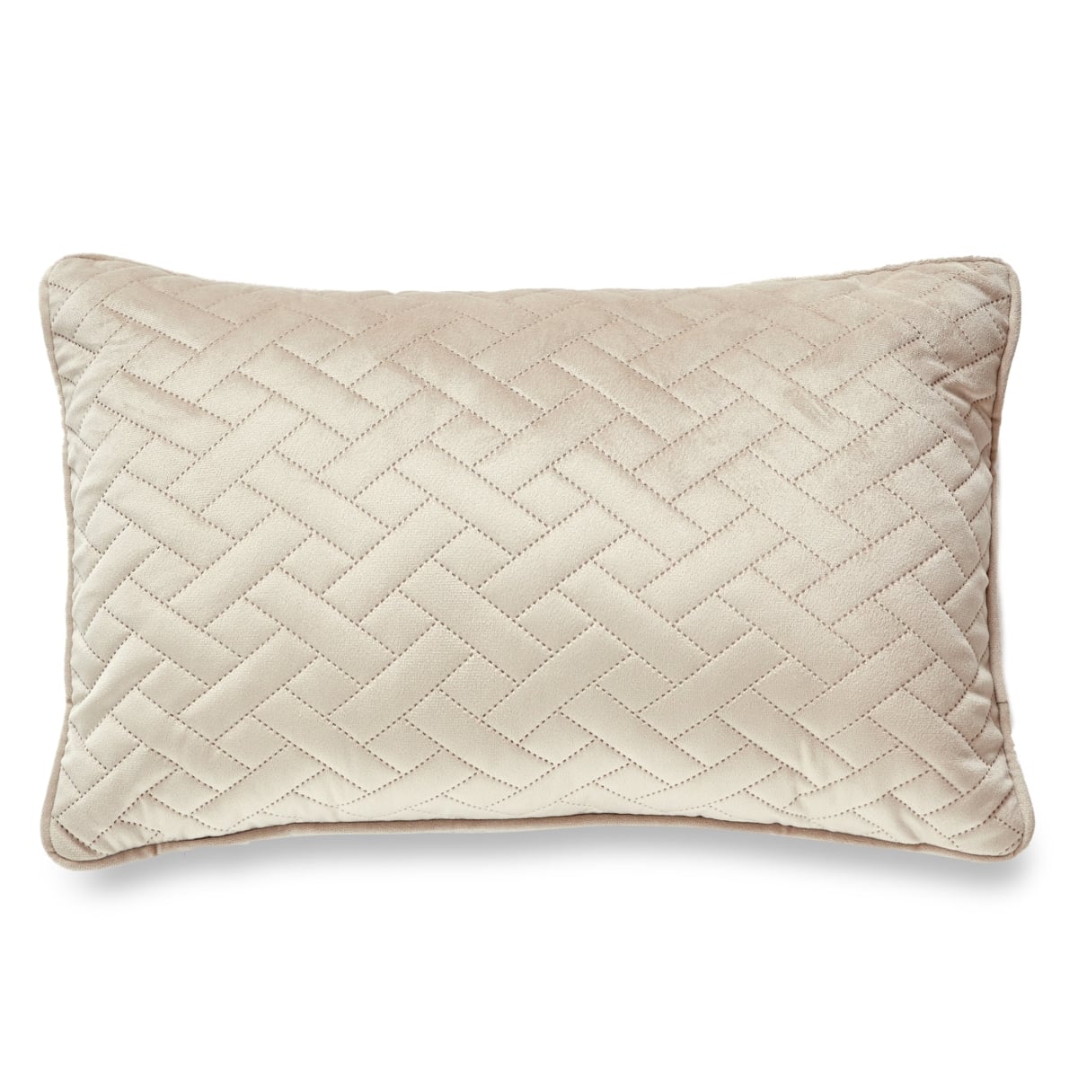 HU-LA1218JS02BGXX Beige Laser Embossed Chevron Pattern Pillow Cover
