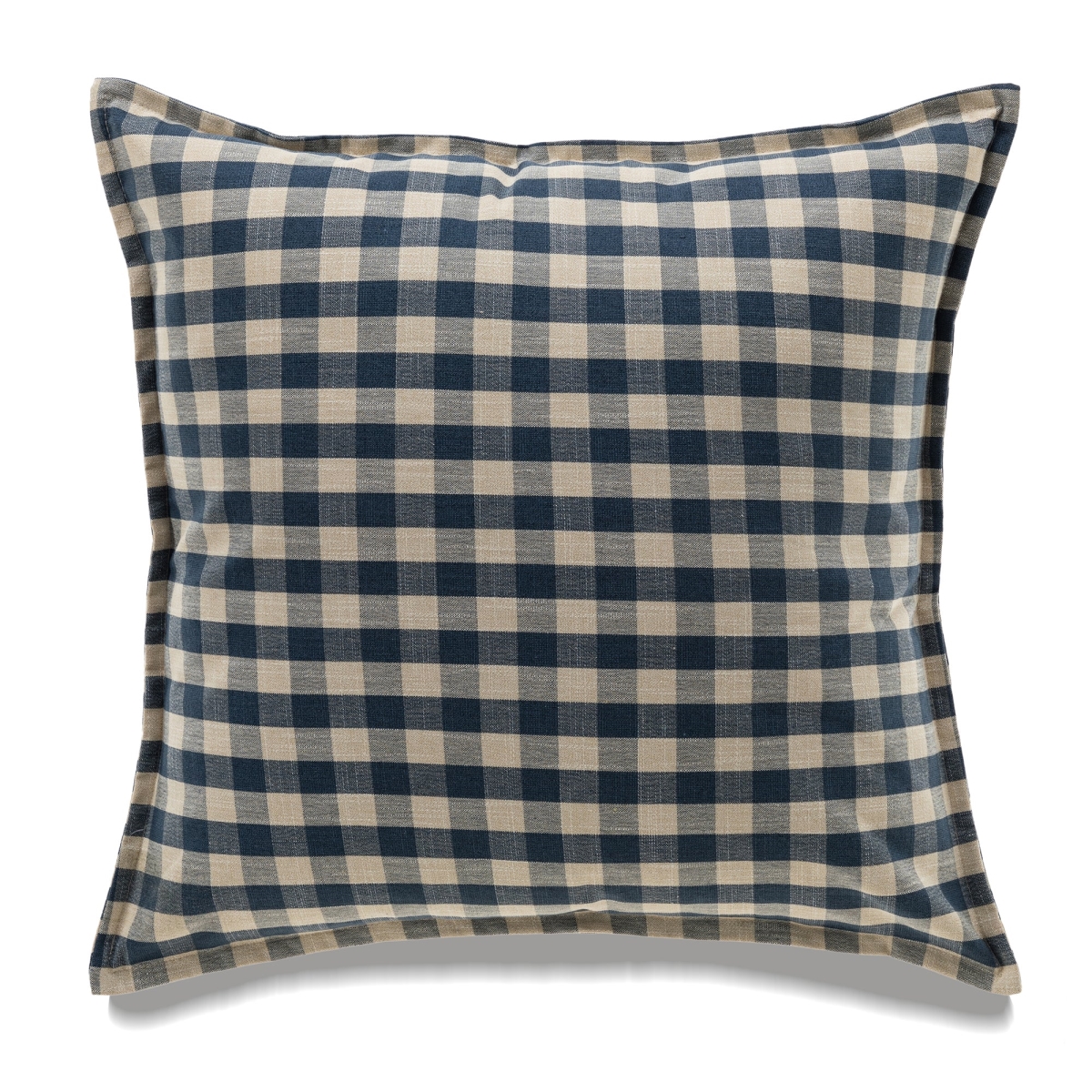 HU-MPBC2020JT02IDOP Square Indigo And Beige Buffalo Check With Polyester Insert Pillow