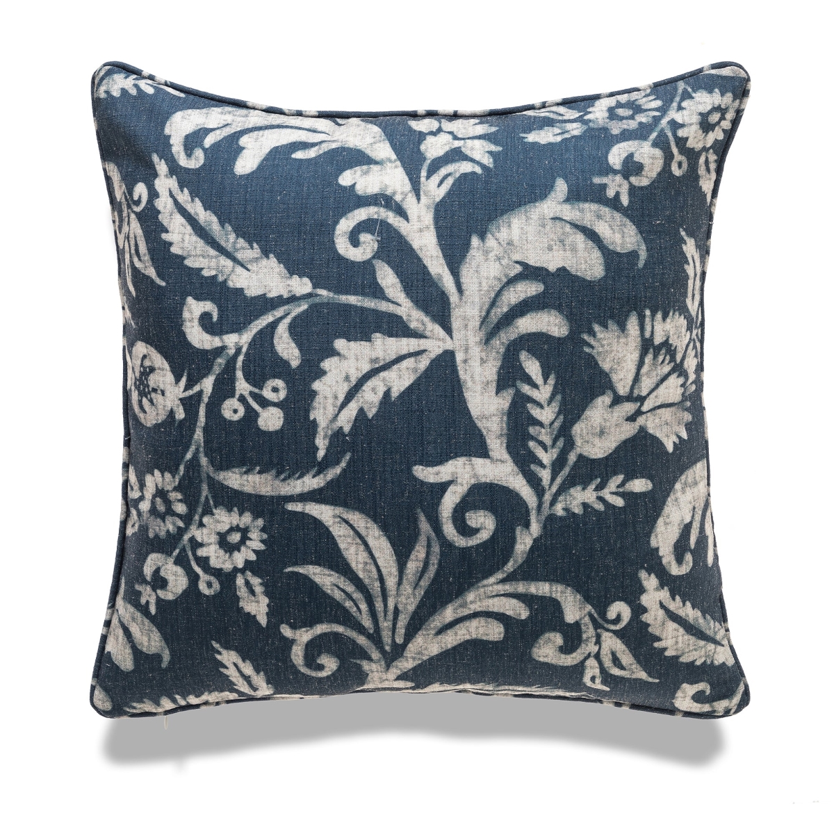 HU-DB2020TW02XX Navy Blue And White Floral Pattern Pillow Cover