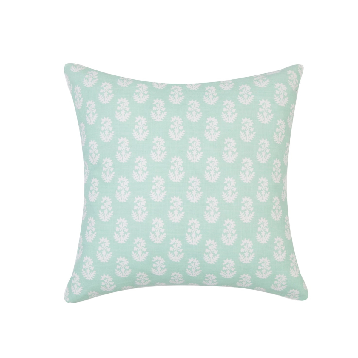 HU-MP1818JS02GROP Square Green With White Flowers And Polyester Insert Pillow