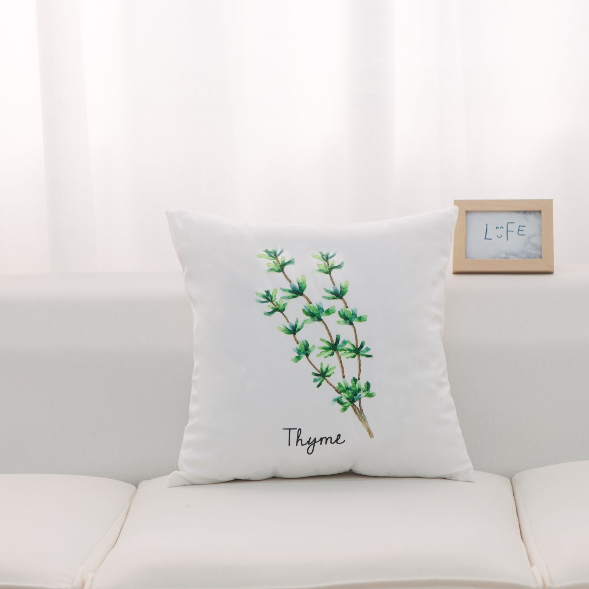 HU-HB1818KSTMOP Thyme With Polyester Insert Pillow