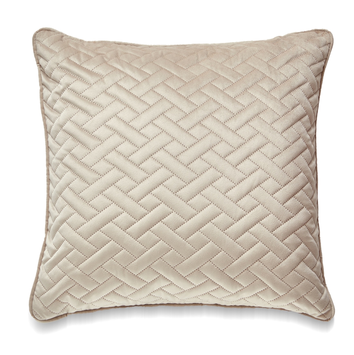 HU-LA1818JS02BGOP Square Beige Laser Embossed Chevron Pattern With Polyester Insert Pillow