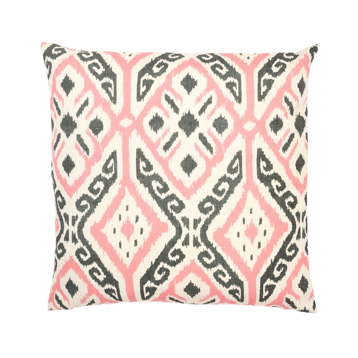HU-MA2020TW04OP Gray And Pink Pattern On White With Polyester Insert Pillow