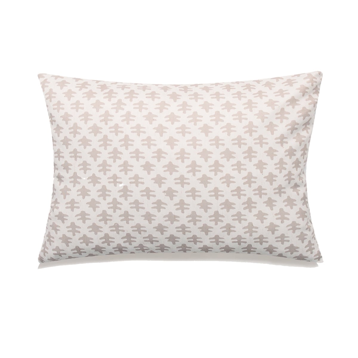 HU-MP1420ICOLGEOP Greige Oak Leaves On White Lumbar With Polyester Insert Pillow