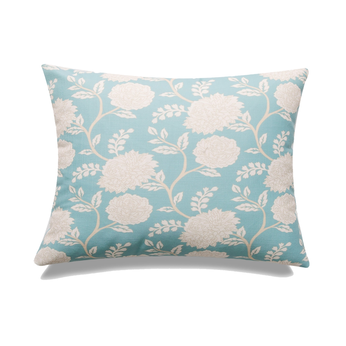 HU-MP1420JS11BLOF Blue With White Peonies And With Feather Down Insert Pillow