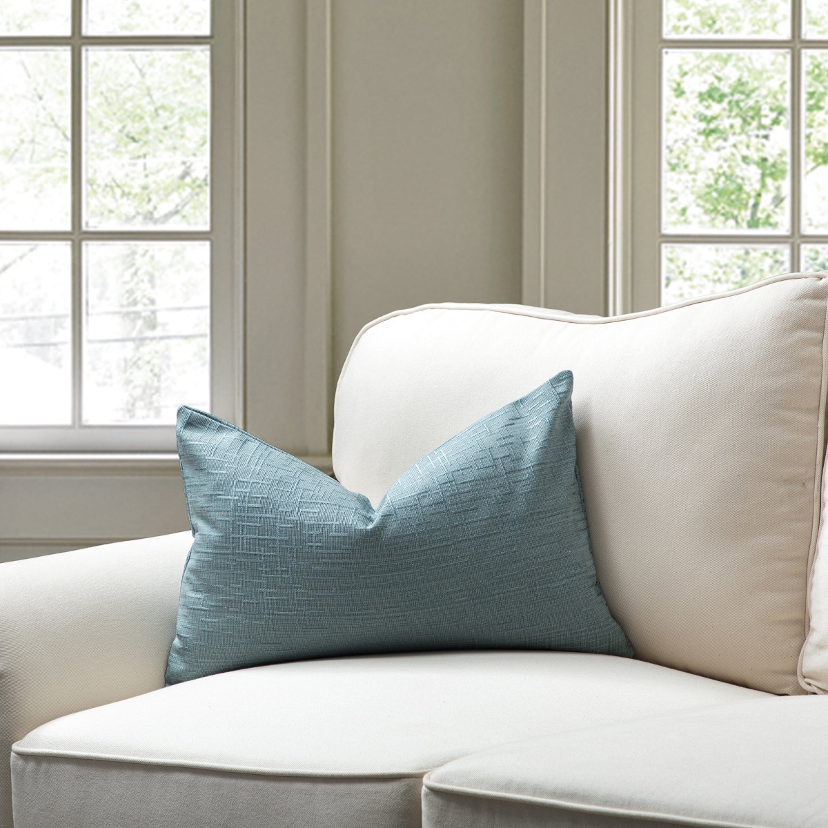 HU-SS1420JS11BLOP Blue With Polyester Insert Lumbar Pillow