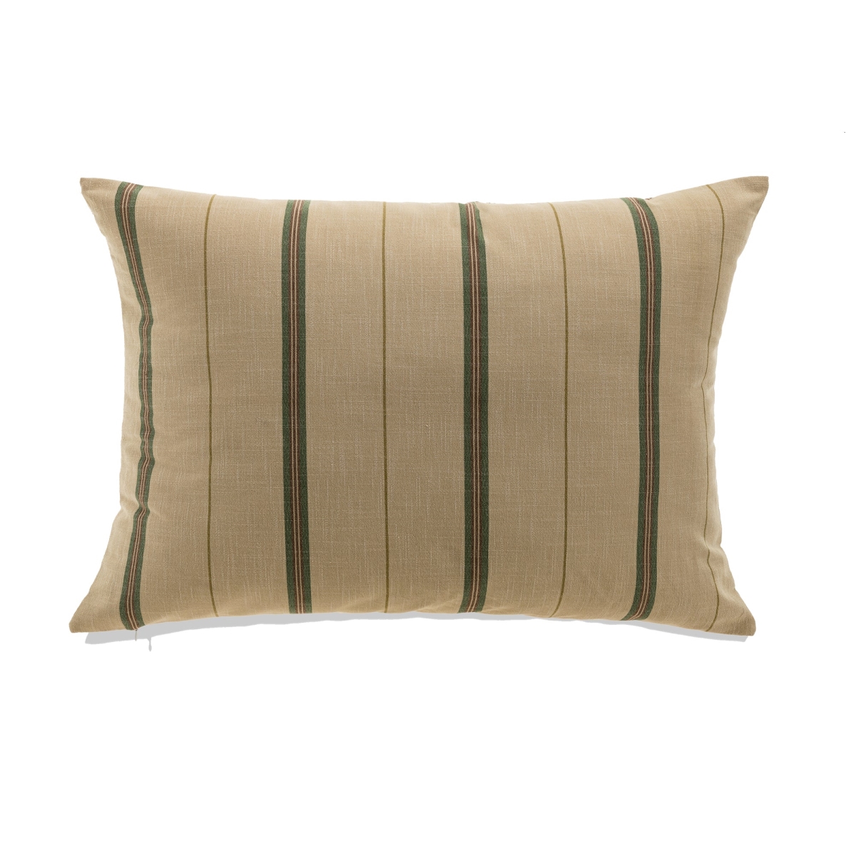HU-MPFS1422JTGROP French Stripe Green On Beige With Polyester Insert Pillow
