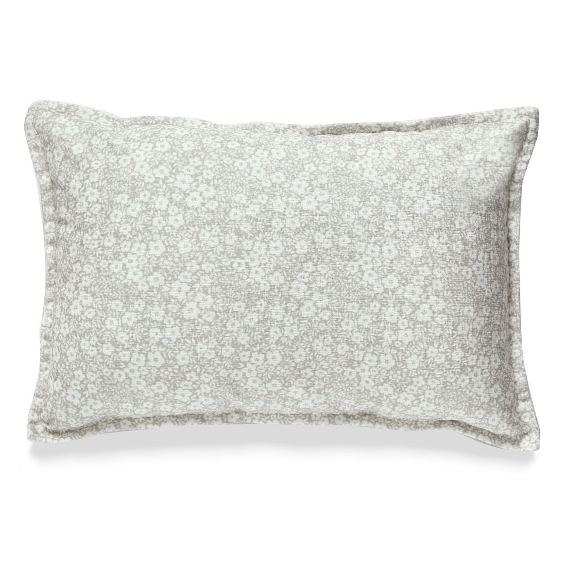 HU-LF1420EG02BGXX Beige And White Floral Print Pillow Cover
