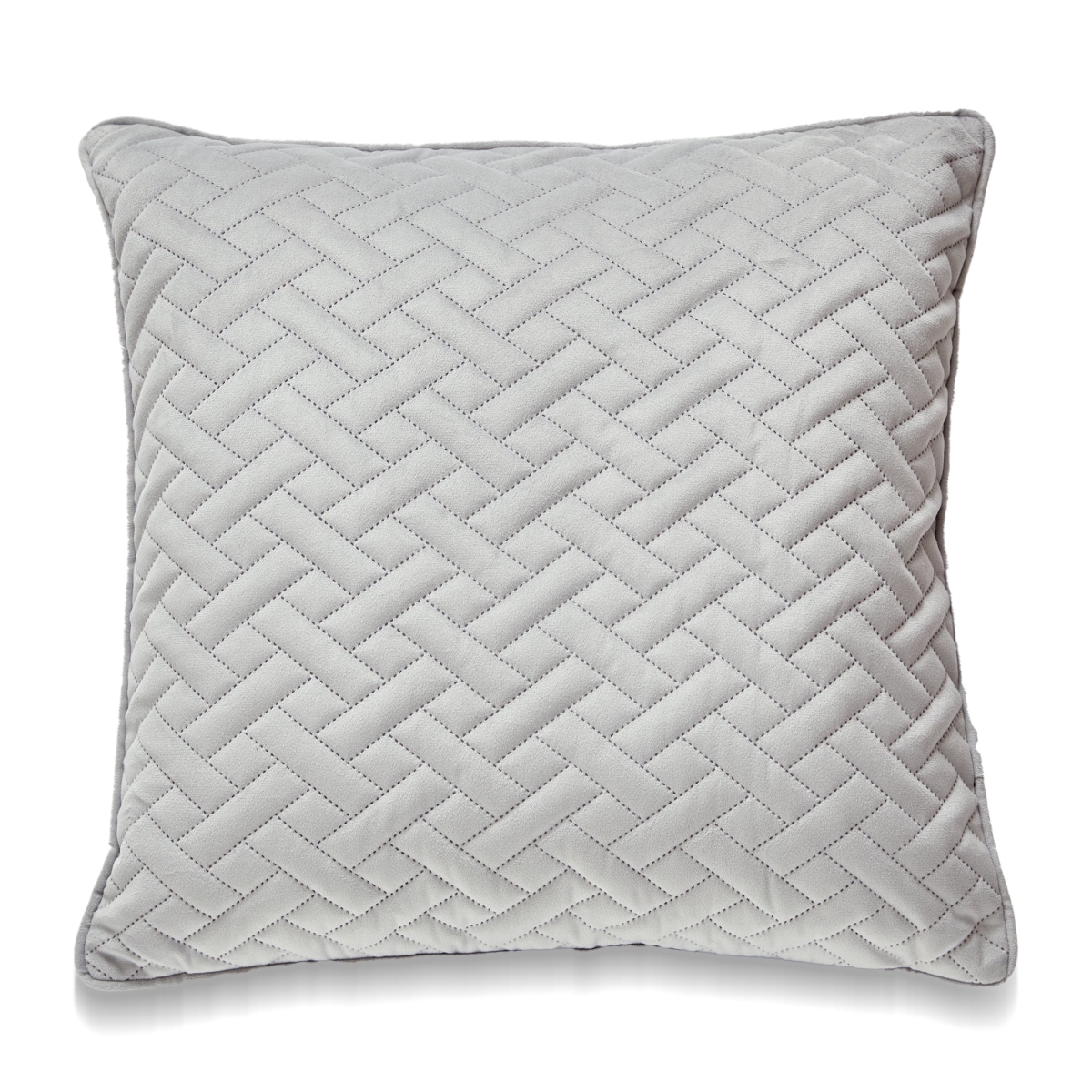 HU-LA1818JS02LGXX Square Light Gray Laser Embossed Chevron Pattern Pillow Cover
