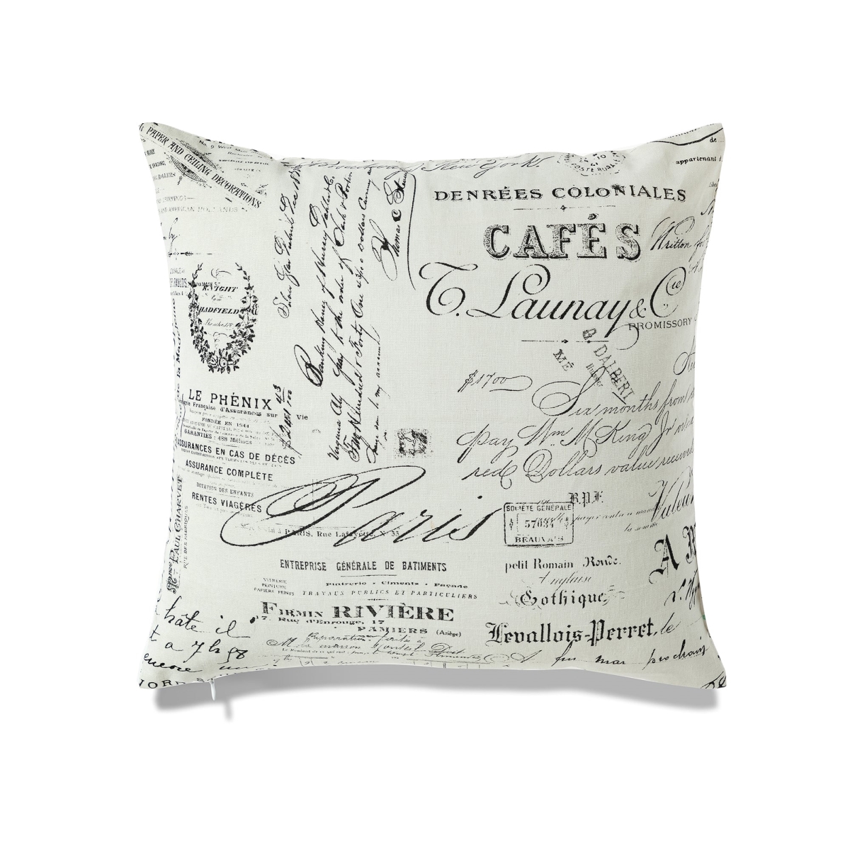 HU-LV1818JS01OP White With Black Text With Polyester Insert Pillow