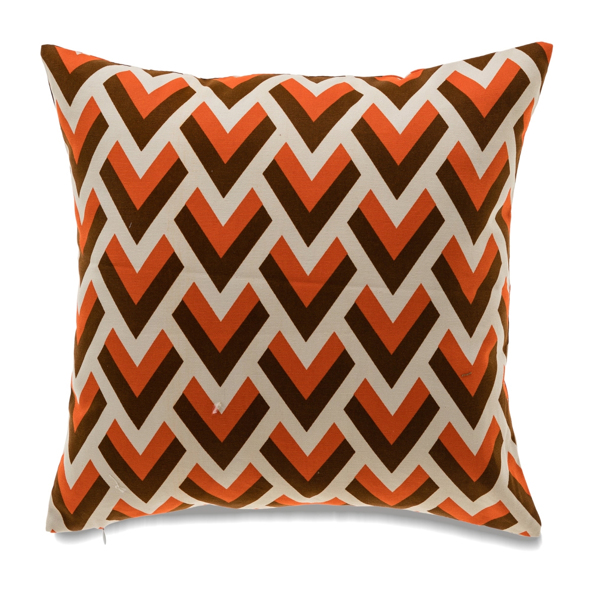 HU-LA1818JTOROF Orange, Brown And Ivory Chevron Pattern With Feather Down Insert Pillow