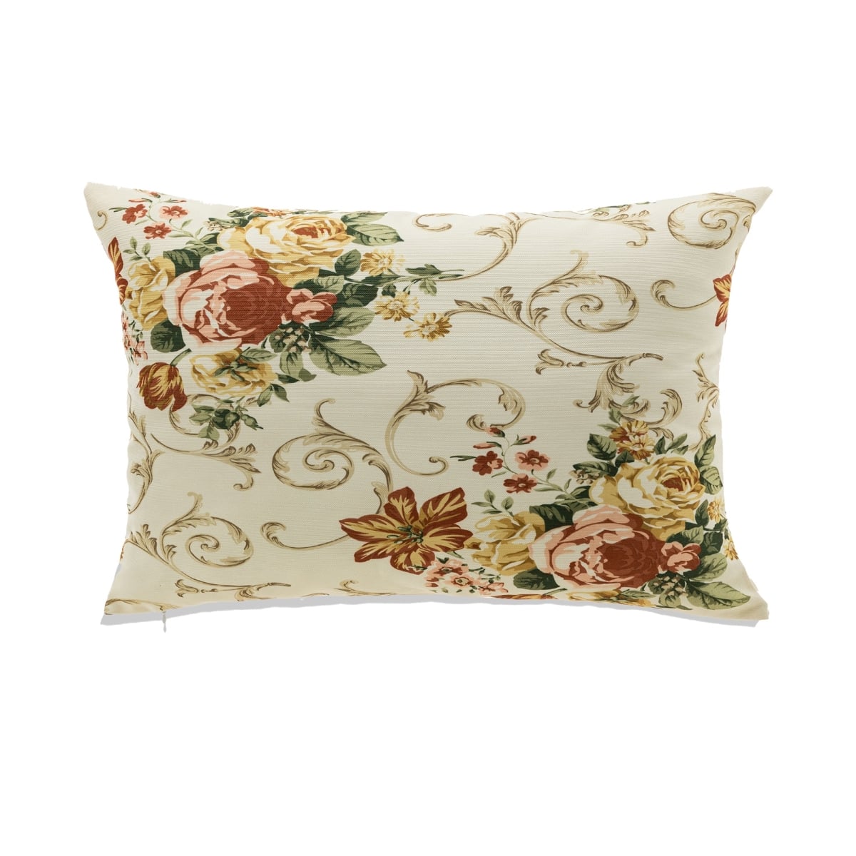 HU-FL1422JT15OP Floral Print On White Background With Polyester Insert Pillow