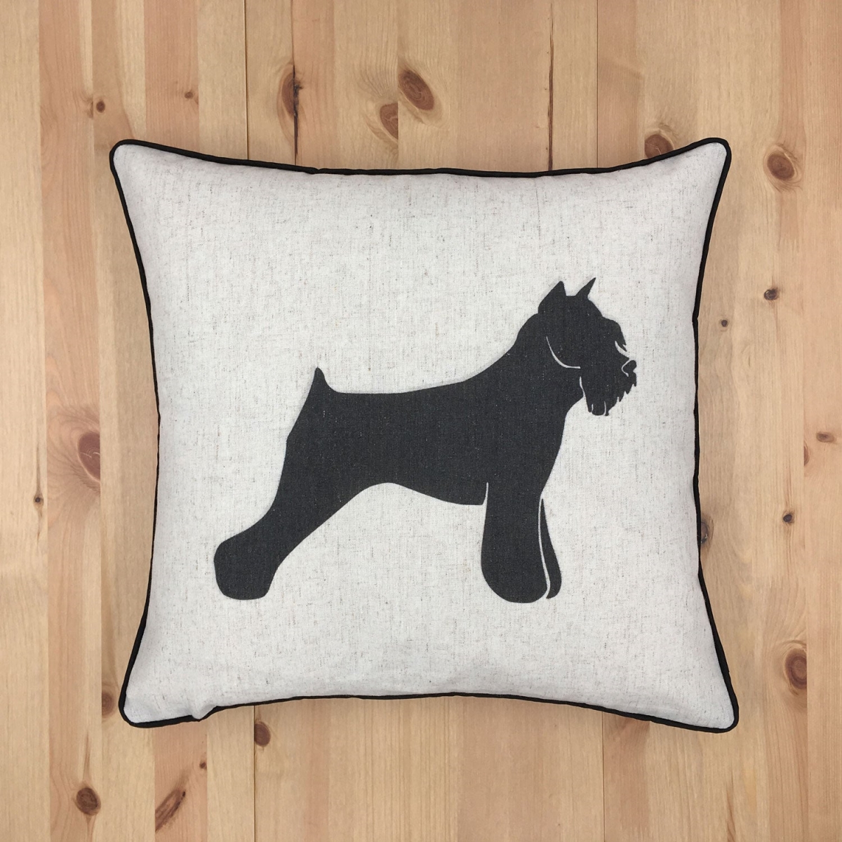 HU-SA1818TB04OP Schnauzer Dog With Polyester Insert Pillow