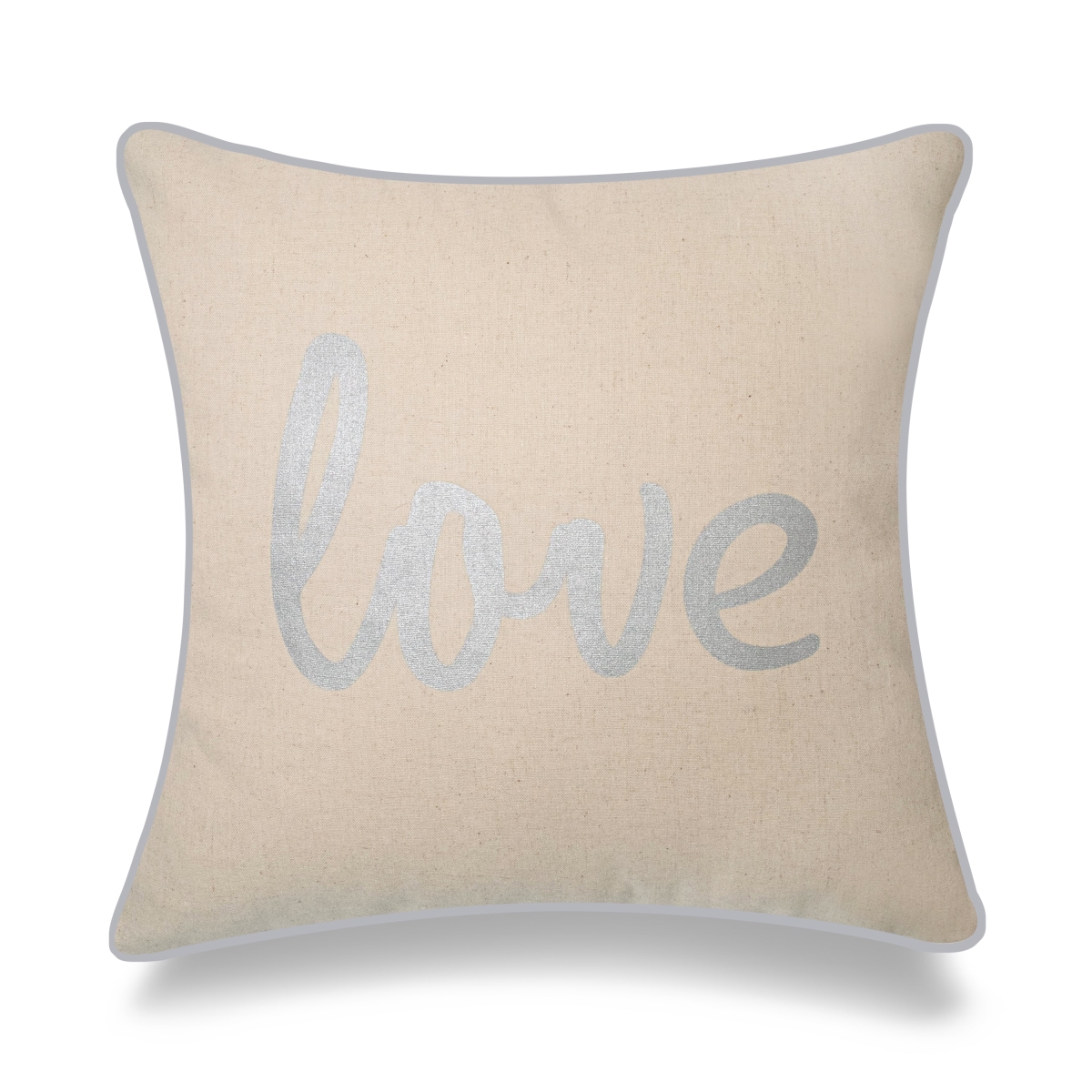 HU-LO1818JSL4XX Silver Love In Cursive Pillow Cover
