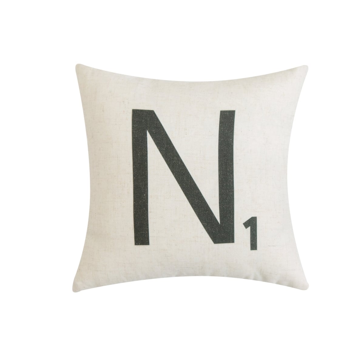 HU-SL1616ICN1OF Letter-N1 With Feather Down Insert Pillow