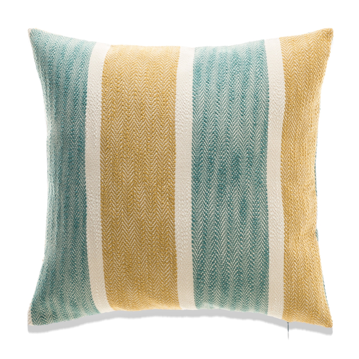 HU-LA1818ST04NOF Blue,White And Orange Stripes With Feather Down Insert Pillow