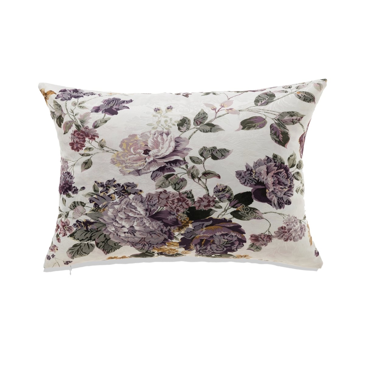 HU-FL1422JT32OP Purple Flowers On A White Background With Polyester Insert Pillow