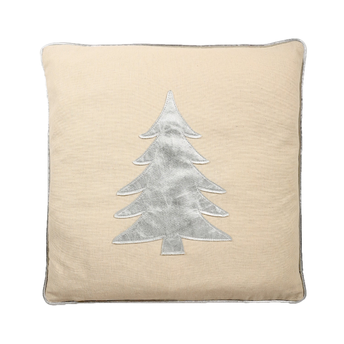 HU-HS1818TRS1OP Silver Applique Christmas Tree With Polyester Insert Pillow