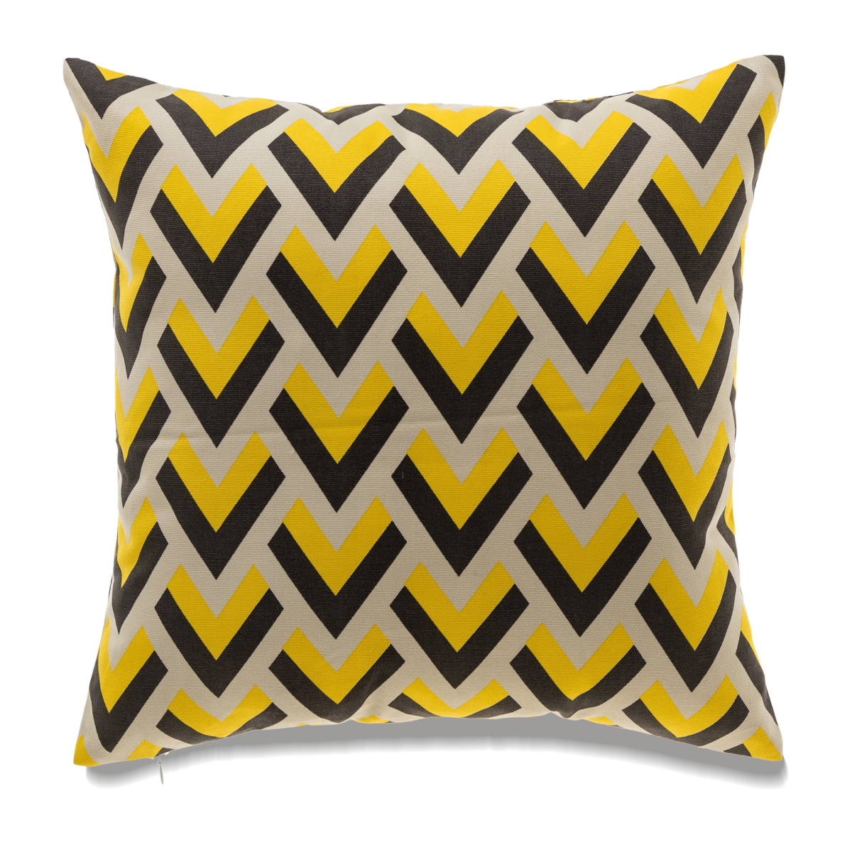 HU-LA1818JTYWOP Yellow, Gray And Ivory Chevron Pattern With Polyester Insert Pillow