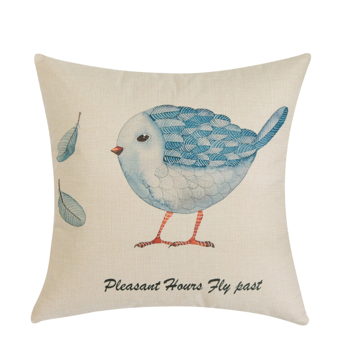 HU-NL1818TB05OP Pleasant Hours Fly Past With Blue Bird With Polyester Insert Pillow