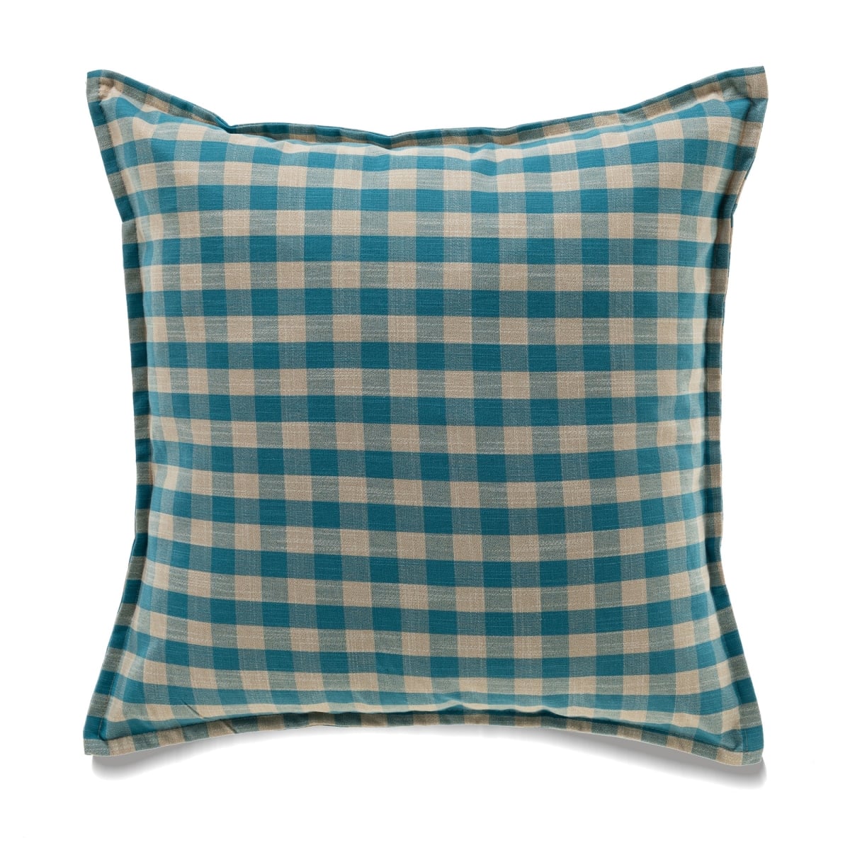 HU-MPBC2020JT02BLOF Square Blue And Beige Buffalo Check With Feather Down Insert Pillow