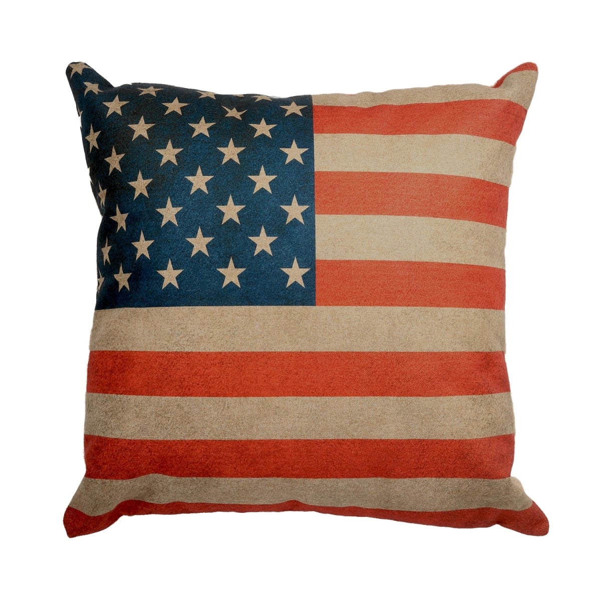 HU-FG1818ICUSOP Vintage Look Usa Flag With Polyester Insert Pillow