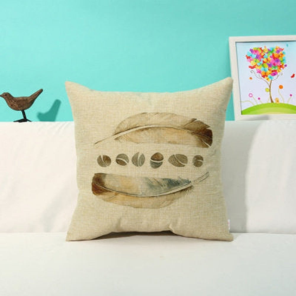 HU-NL1818TB04OF Stones And Feathers With Feather Down Insert Pillow