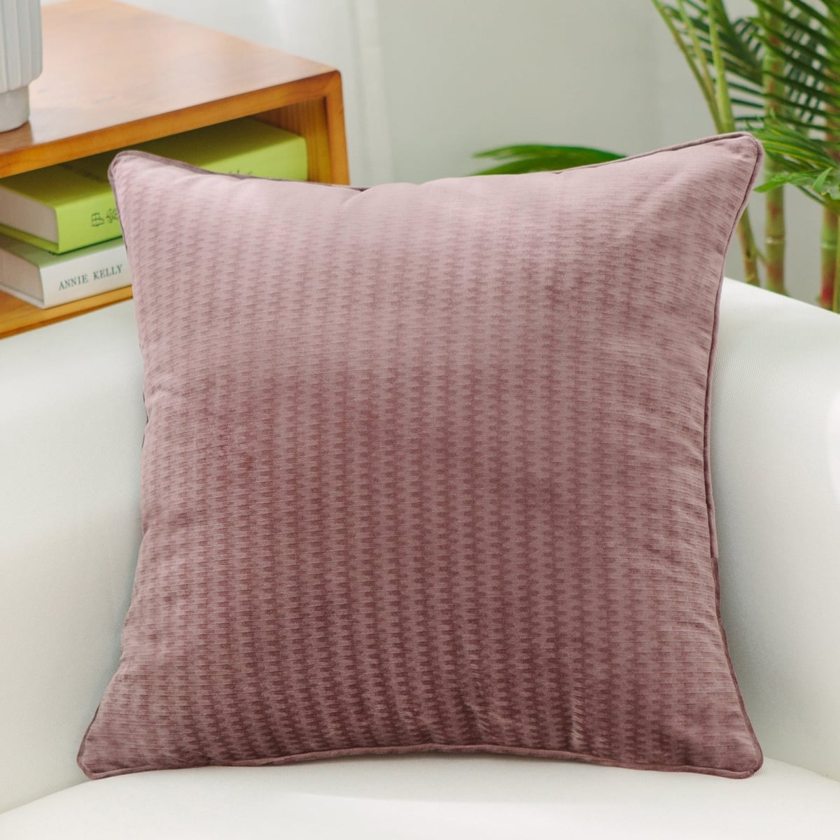 HU-VG2020KS04OF Rosewood Velour With Feather Down Insert Pillow