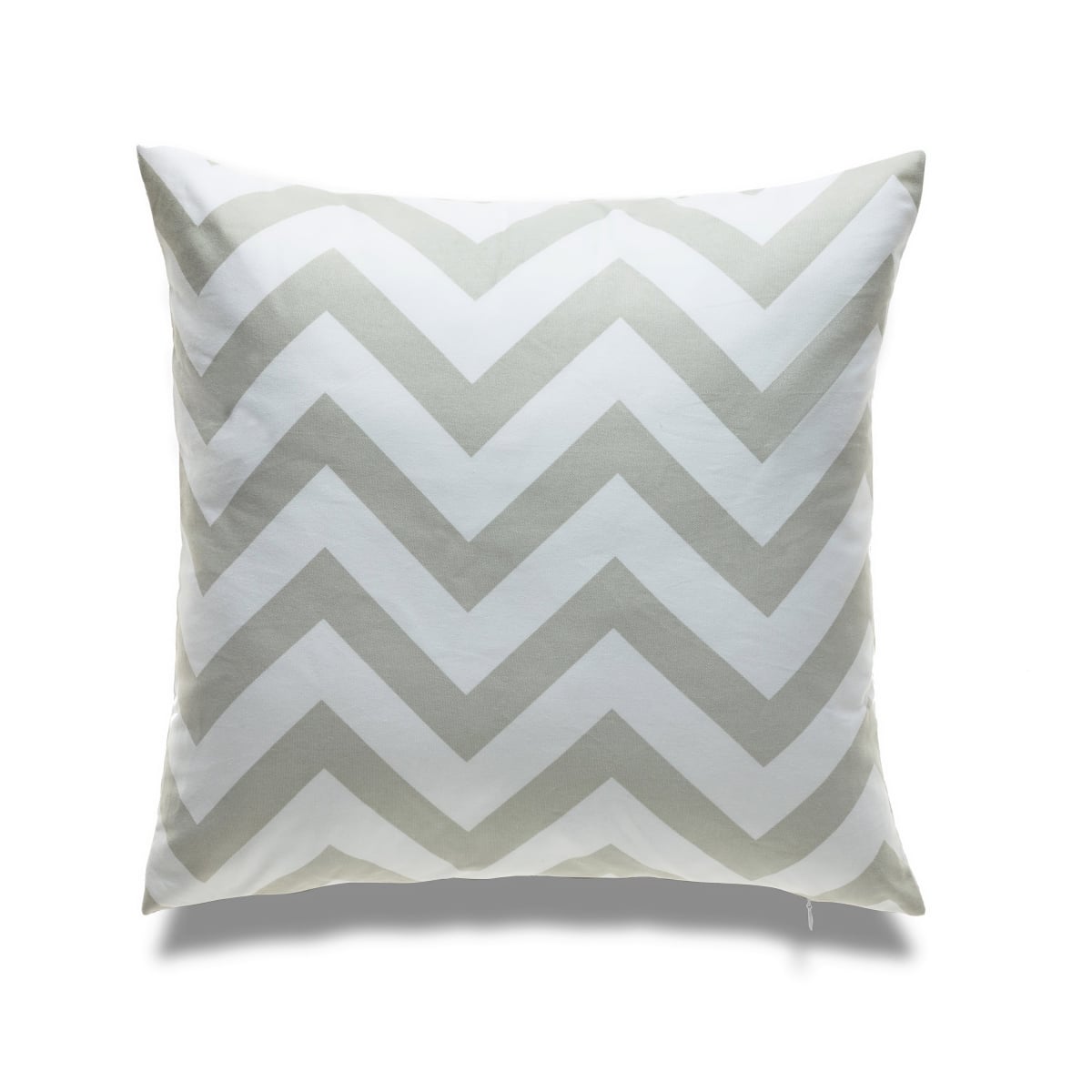 HU-LA1818CV13OF Beige And White Chevron Pattern With Feather Down Insert Pillow