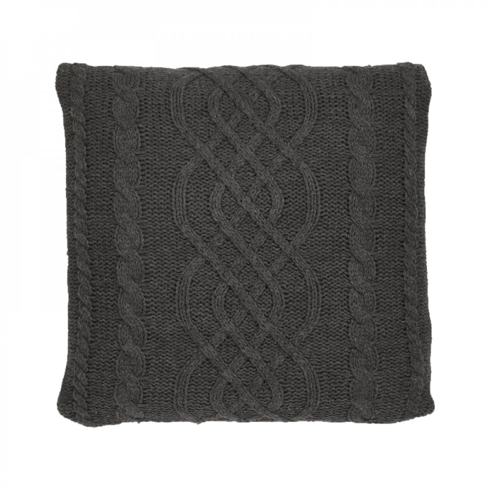 HU-BC2626LL06XX Dark Heather Gray Chunky Cable Knit Pillow Cover