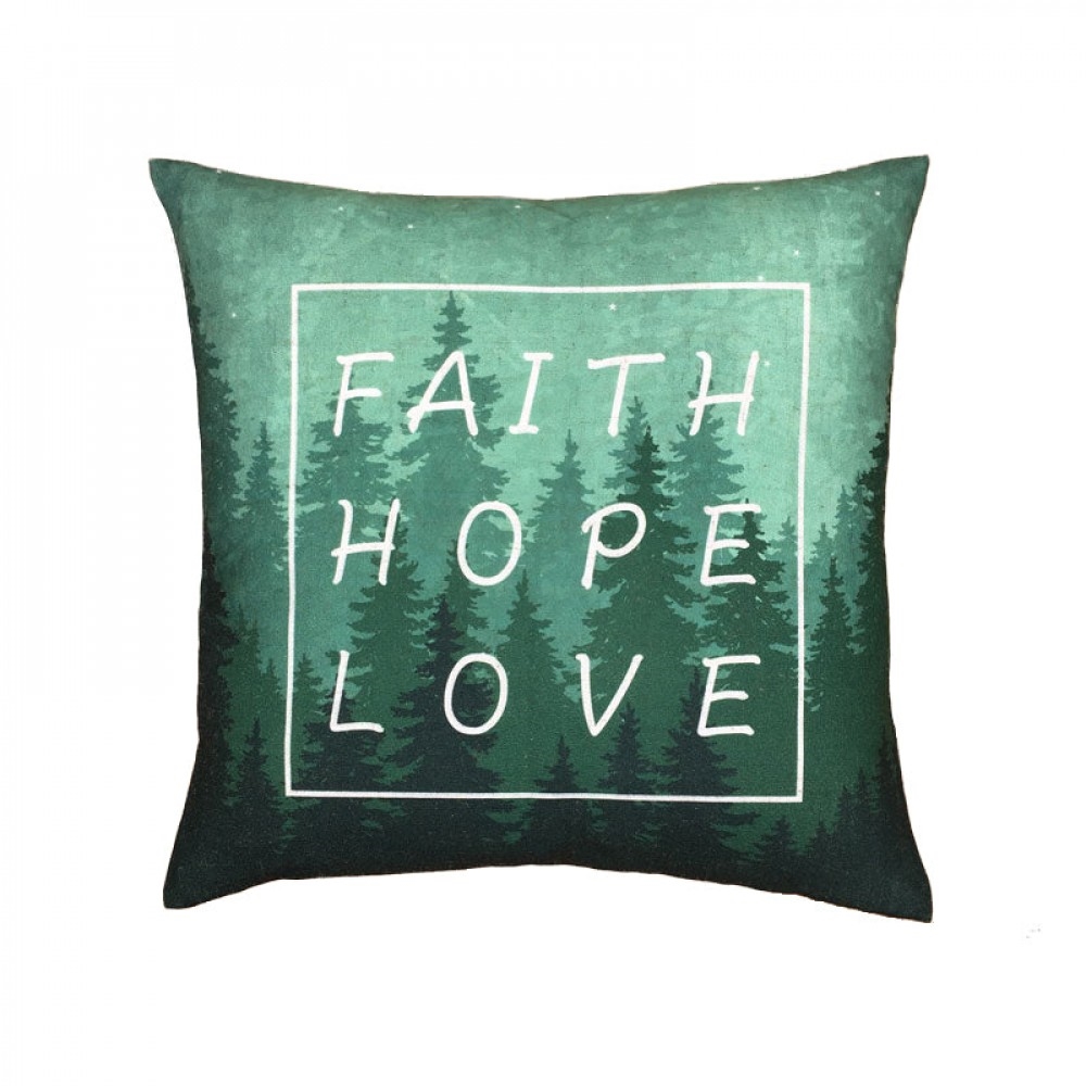 HU-RM1818IC01OP Faith Hope Love With Polyester Insert Pillow