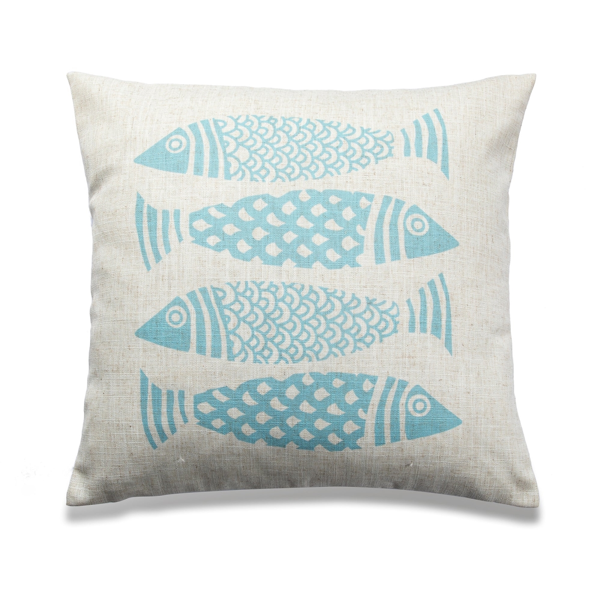 HU-SU2020HYFSOP 4 Blue Fish Print With Polyester Insert Pillow