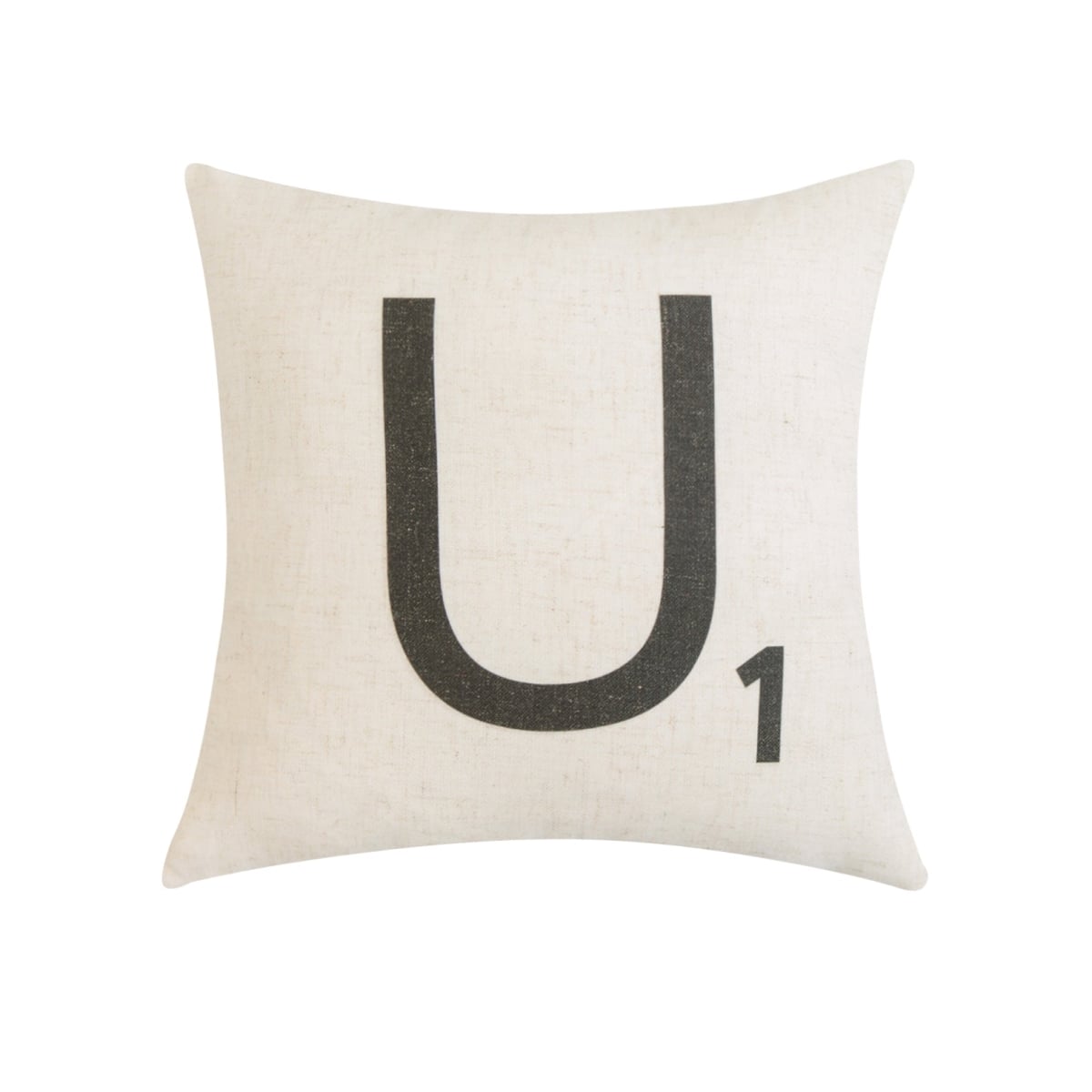 HU-SL1616ICU1OF Letter-U1 With Feather Down Insert Pillow