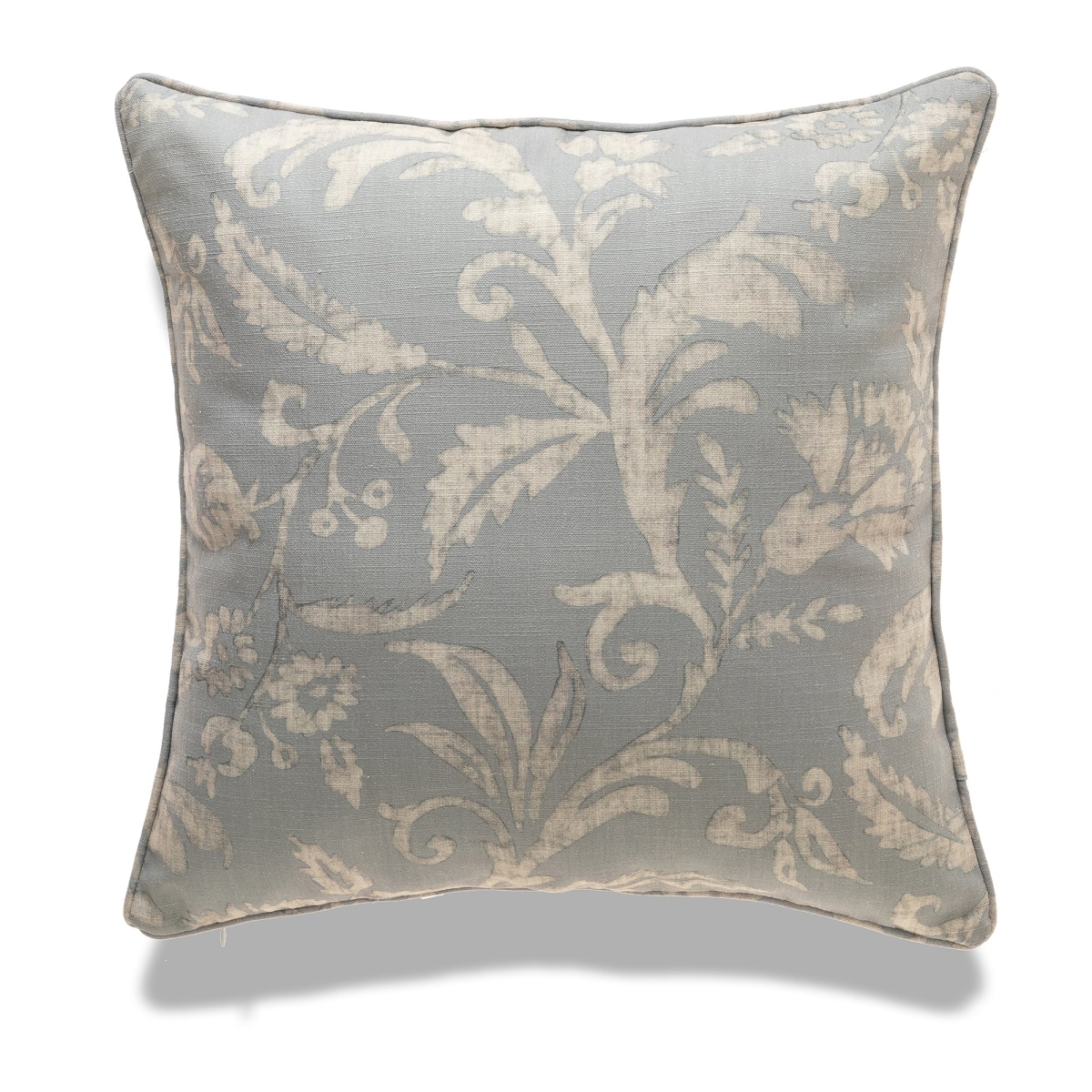 HU-DB2020TW07OP Light Gray And White Floral Pattern With Polyester Insert Pillow