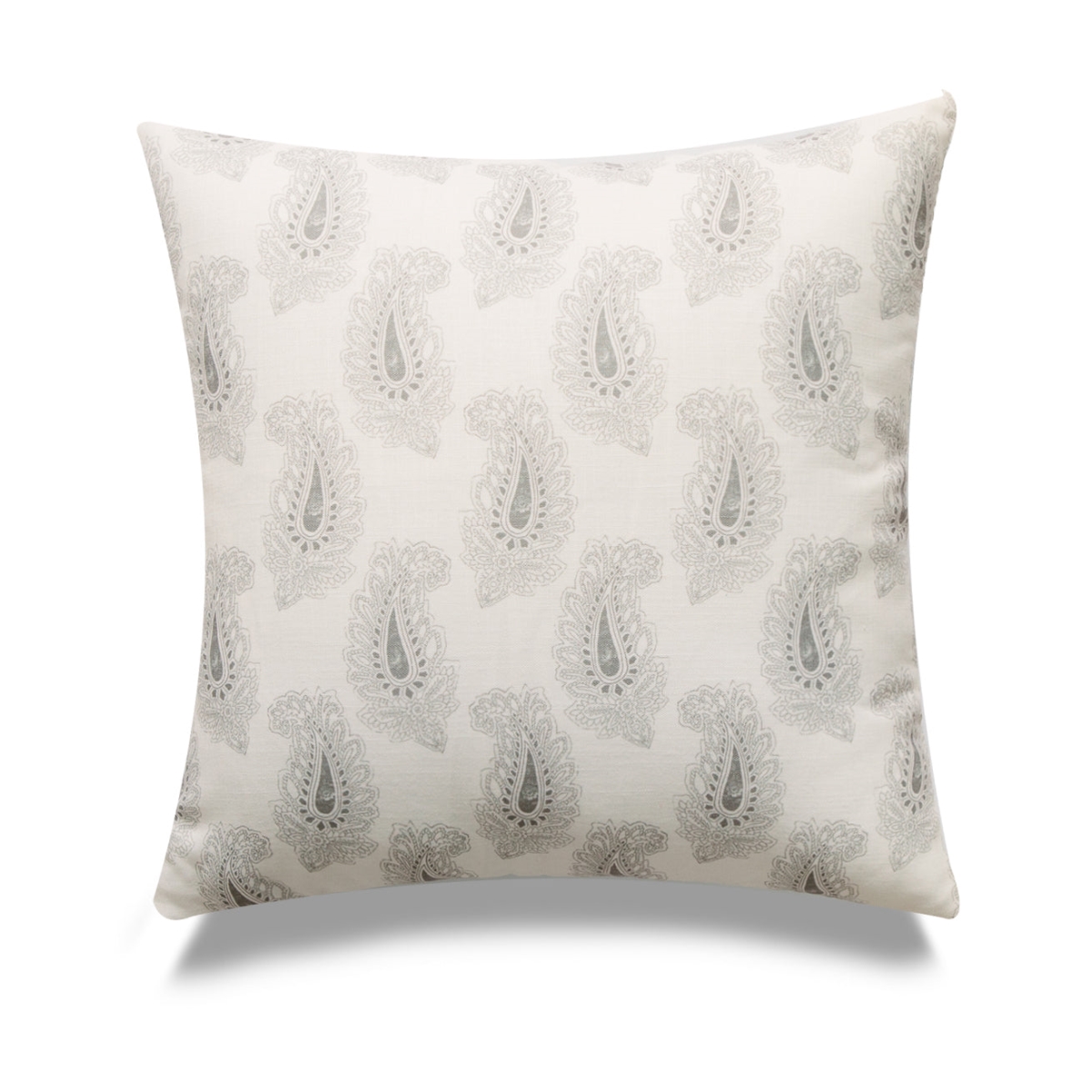 HU-MP2020JS12GEOP Square Greige With White Paisley Print And Polyester Insert Pillow