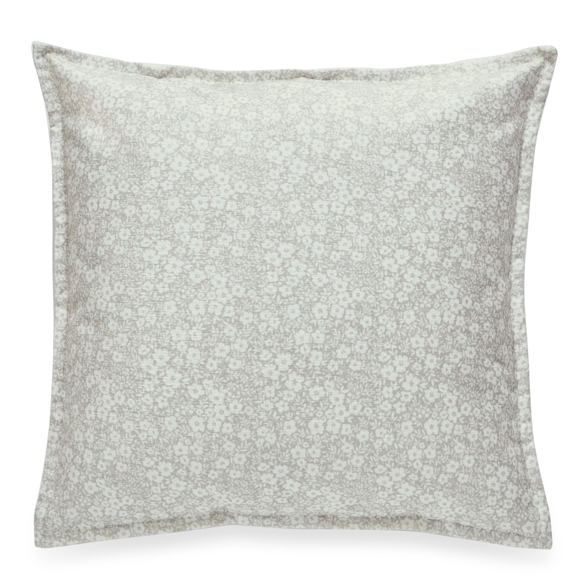 HU-LF2020EG02BGOF Square Beige And White Floral Print With Featherdown Insert Pillow