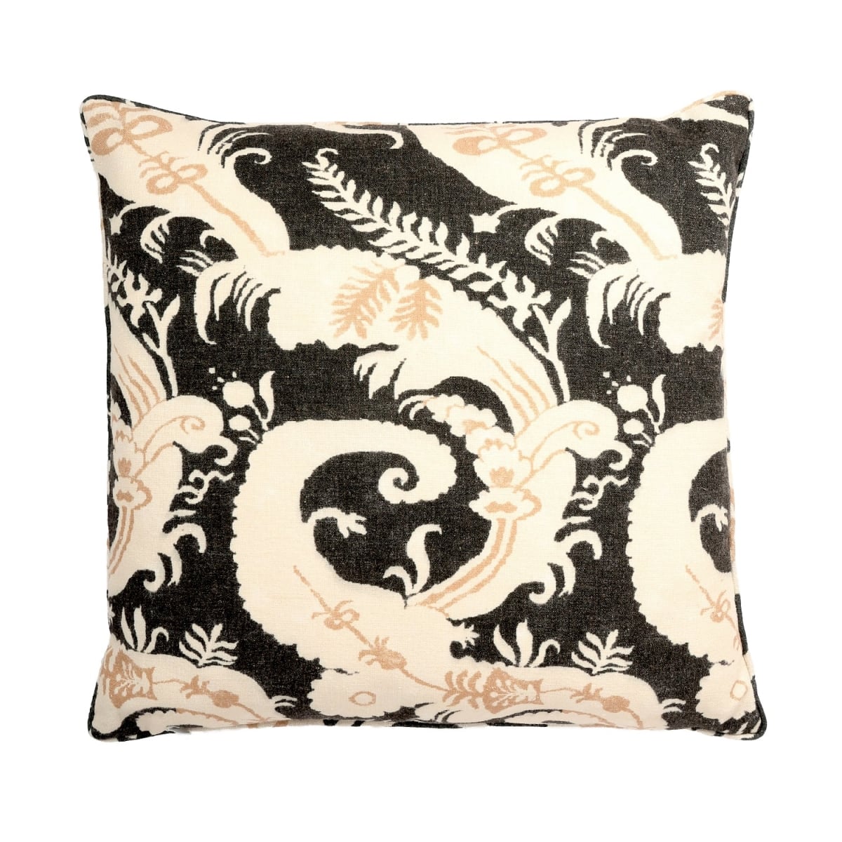 HU-VA2020TW09OP Vienna Black Floral With Polyester Insert Pillow