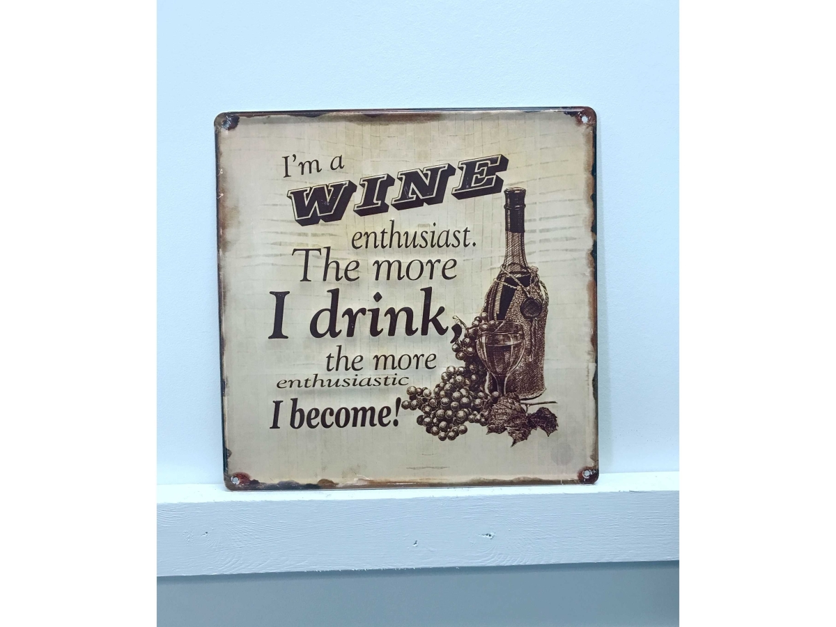 IV-S16-GT078 Wine Enthusiast Vintage Metal Wall Decor