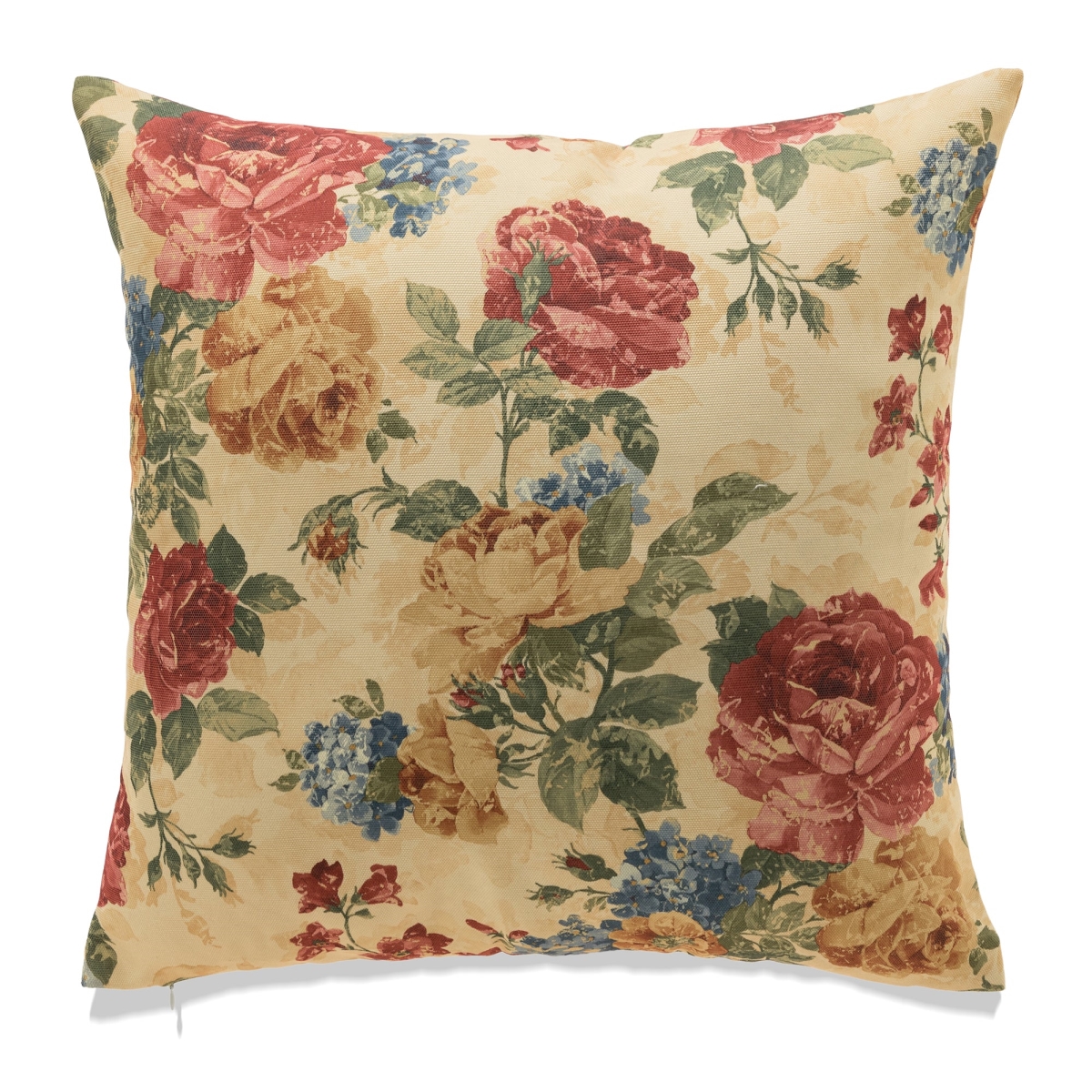 HU-FL2222JT14OP Multi Colored Flowers On Cream With Polyester Insert Pillow