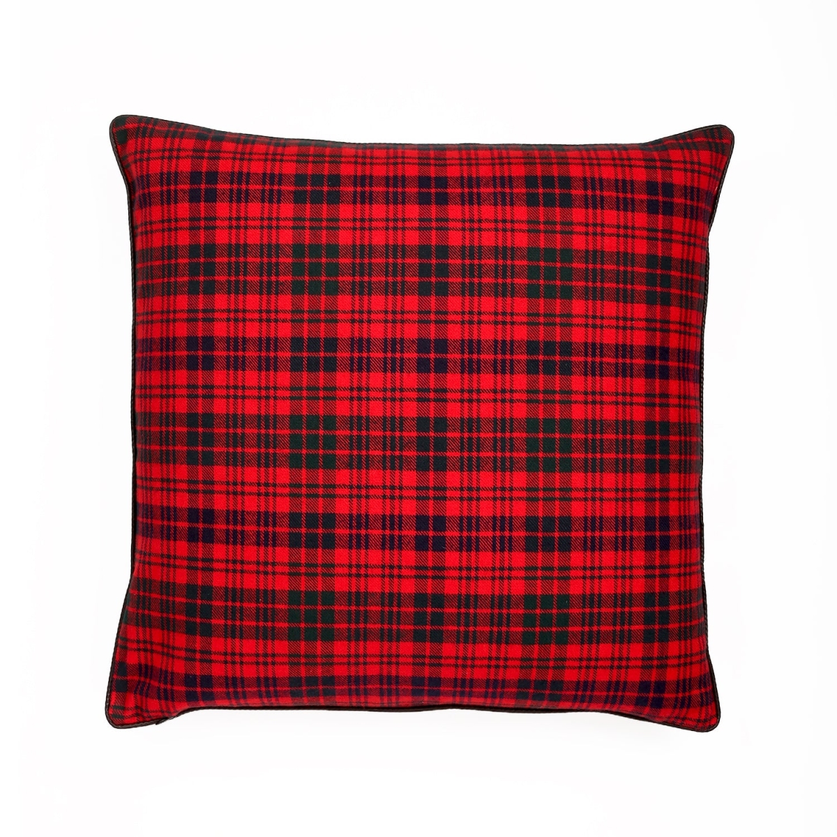 HU-EB2626NT04OP Euro Red And Black Tartan Pattern With Polyester Insert Pillow