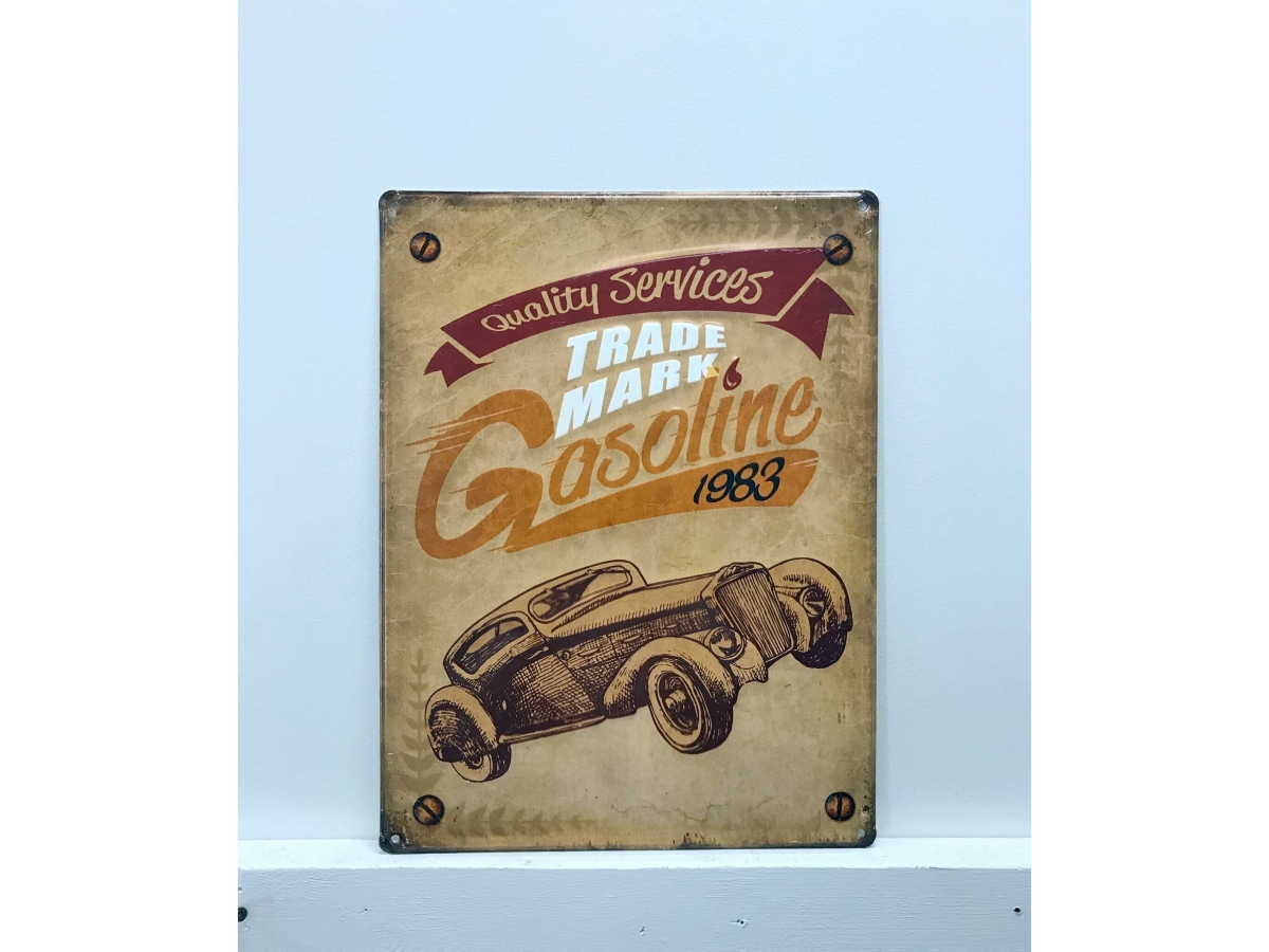 IV-S16-GT087 Gasoline 1983 Vintage Metal Wall Decor